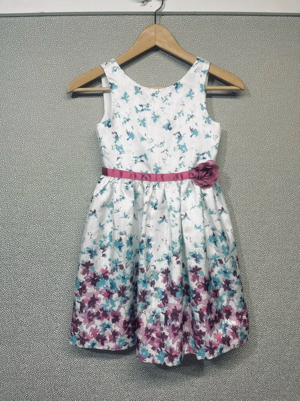 6 Little Girls Gymboree Floral Satin Dress
